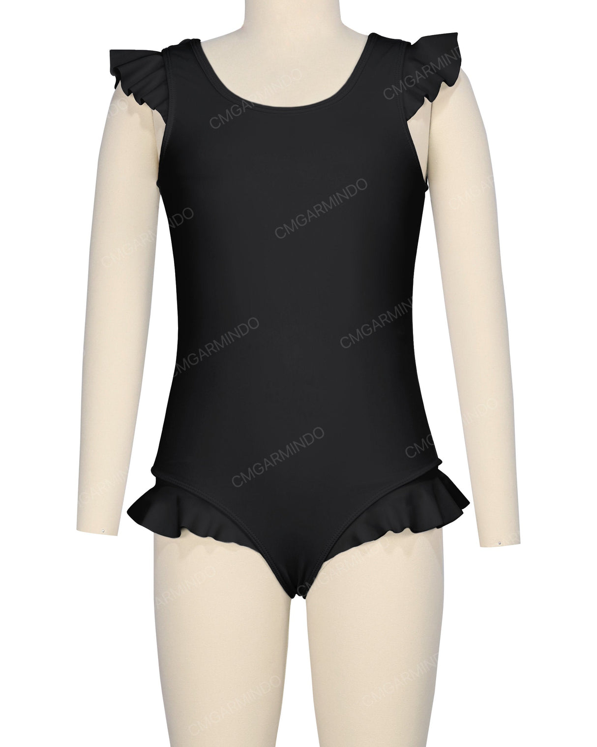 Frill Shoulder and Leg Scoop Back One Piece