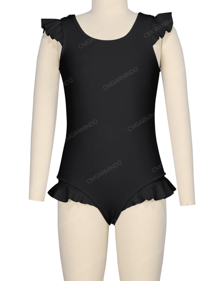 Frill Shoulder and Leg Scoop Back One Piece