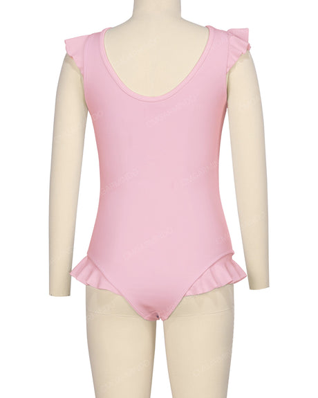 Frill Shoulder and Leg Scoop Back One Piece