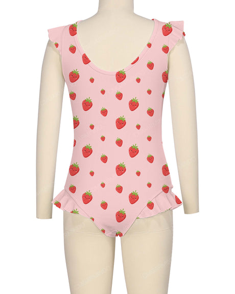 Frill Shoulder and Leg Scoop Back One Piece