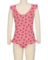 Frill Shoulder and Leg Scoop Back One Piece