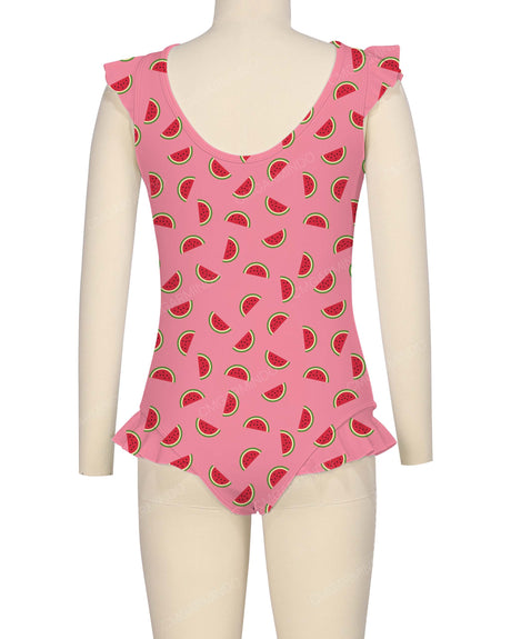 Frill Shoulder and Leg Scoop Back One Piece