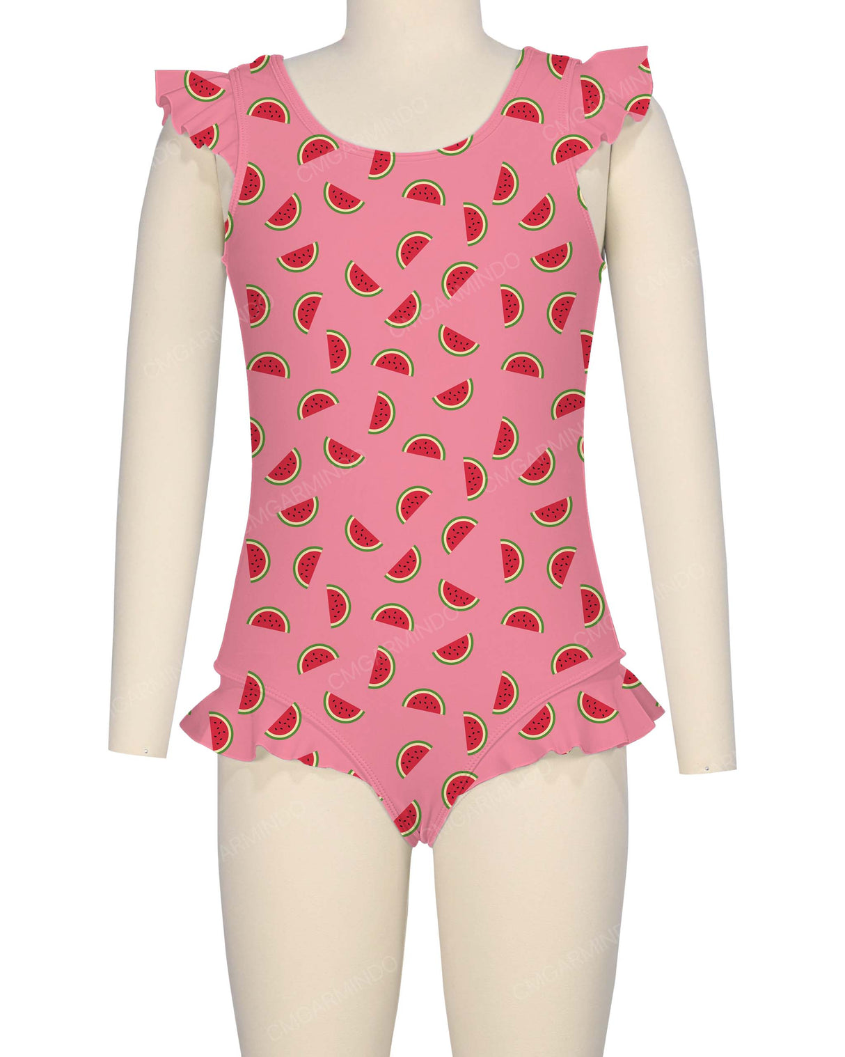Frill Shoulder and Leg Scoop Back One Piece