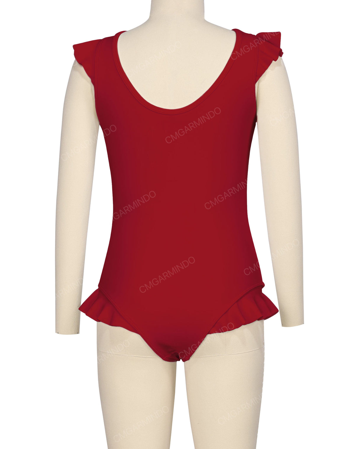 Frill Shoulder and Leg Scoop Back One Piece