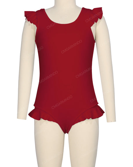 Frill Shoulder and Leg Scoop Back One Piece