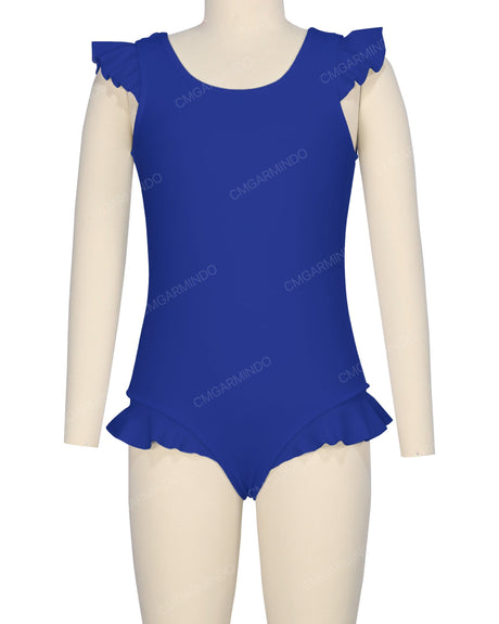 Frill Shoulder and Leg Scoop Back One Piece