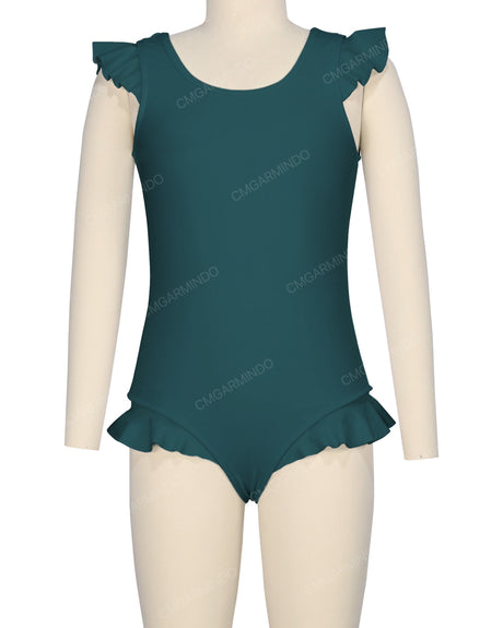 Frill Shoulder and Leg Scoop Back One Piece