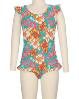 Frill Shoulder and Leg Scoop Back One Piece