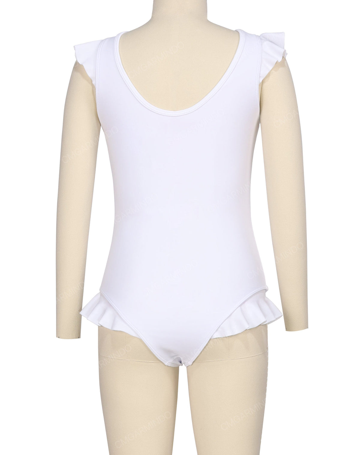 Frill Shoulder and Leg Scoop Back One Piece