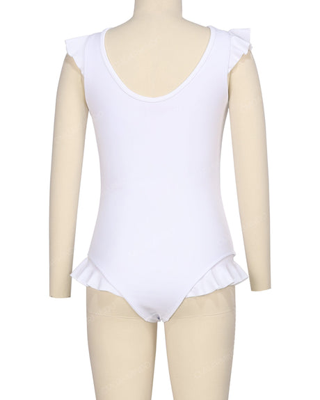 Frill Shoulder and Leg Scoop Back One Piece