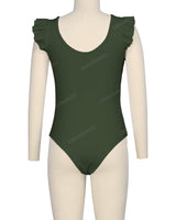 Frill Shoulder Scoop Back One Piece