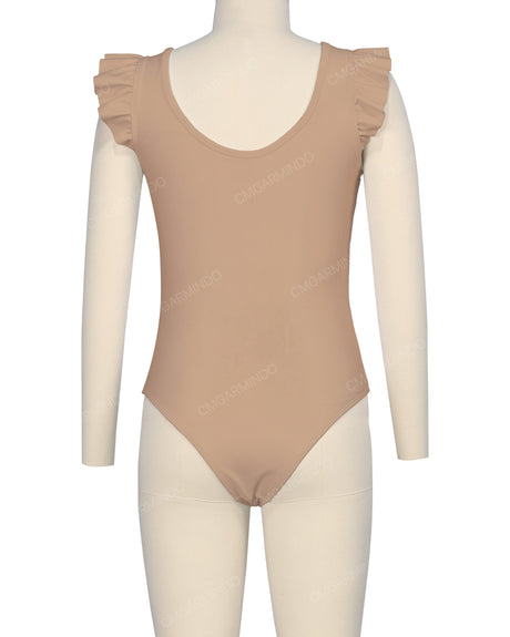 Frill Shoulder Scoop Back One Piece