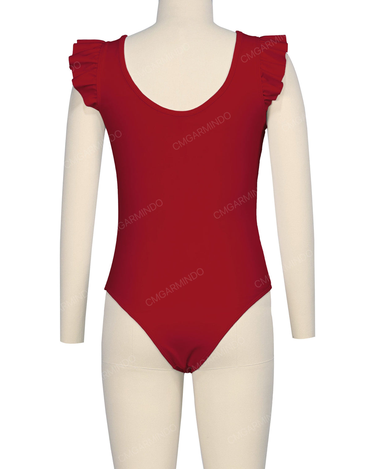 Frill Shoulder Scoop Back One Piece