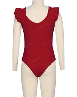 Frill Shoulder Scoop Back One Piece