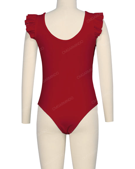 Frill Shoulder Scoop Back One Piece