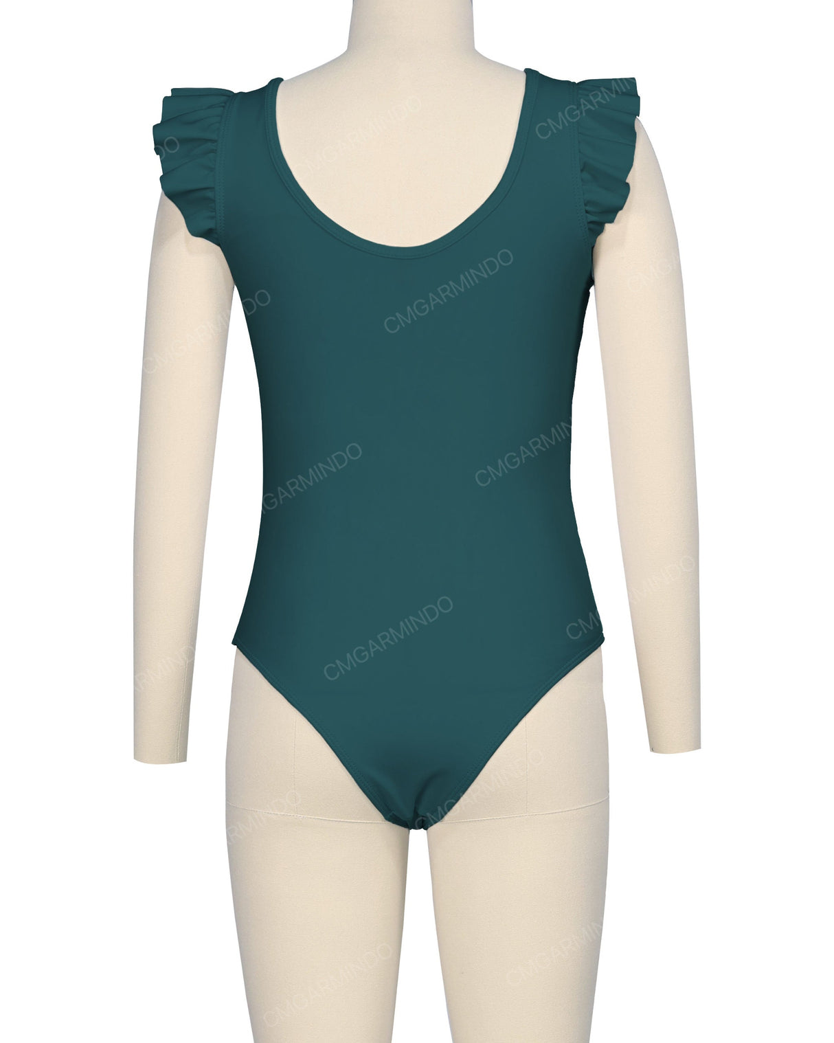 Frill Shoulder Scoop Back One Piece