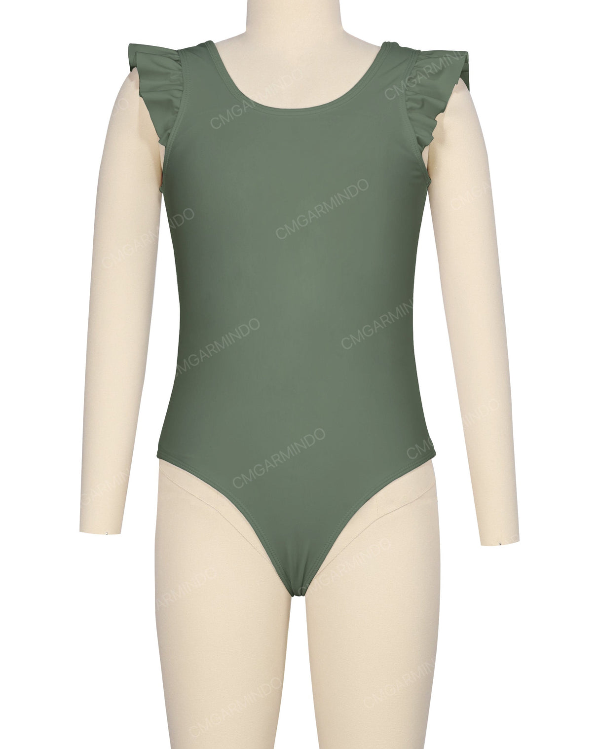 Frill Shoulder Scoop Back One Piece