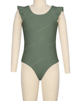Frill Shoulder Scoop Back One Piece