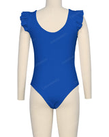 Frill Shoulder Scoop Back One Piece