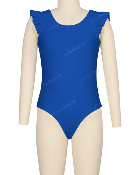 Frill Shoulder Scoop Back One Piece