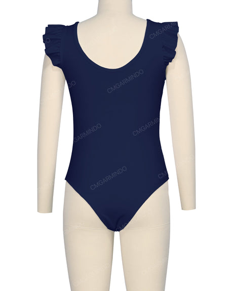 Frill Shoulder Scoop Back One Piece
