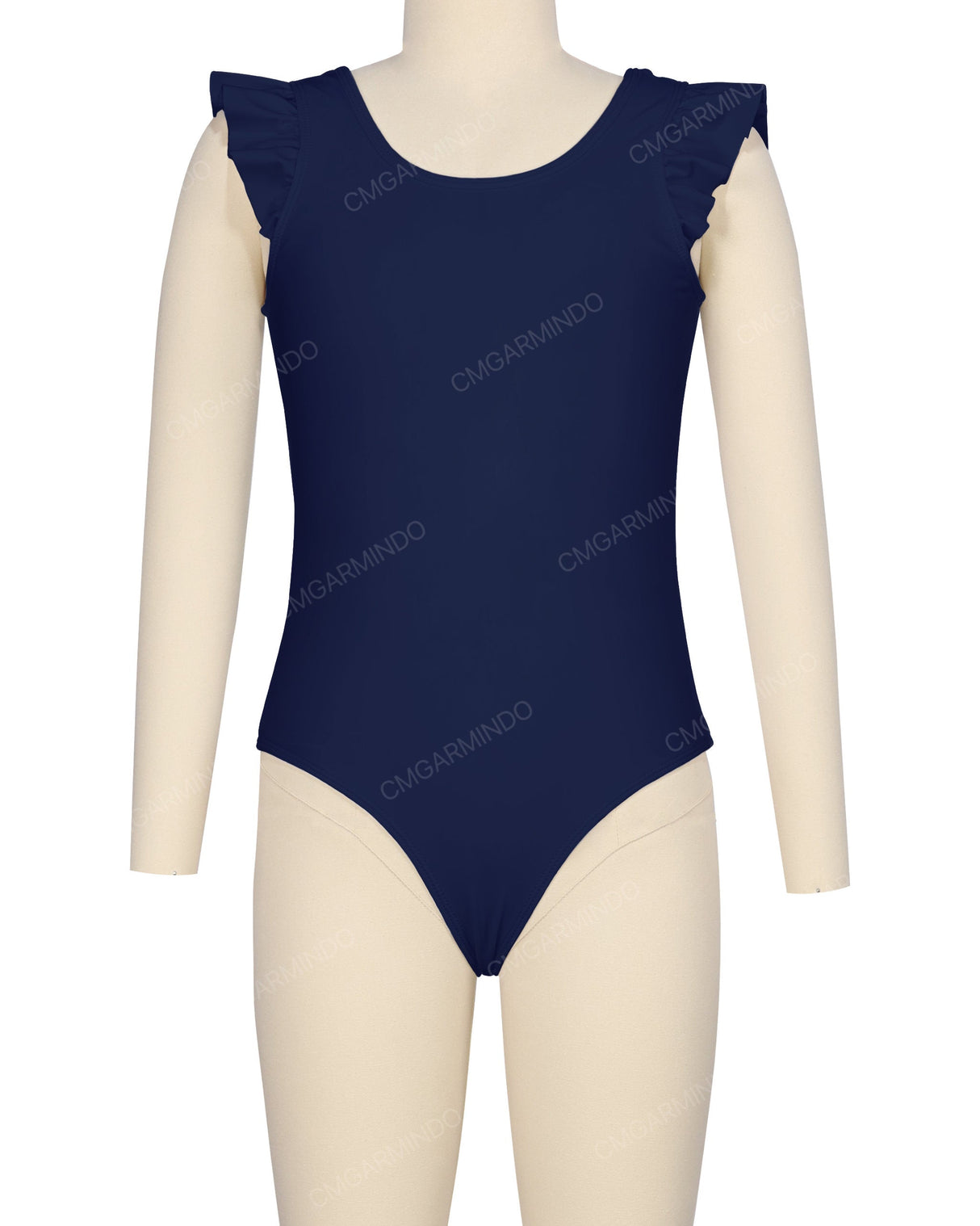 Frill Shoulder Scoop Back One Piece
