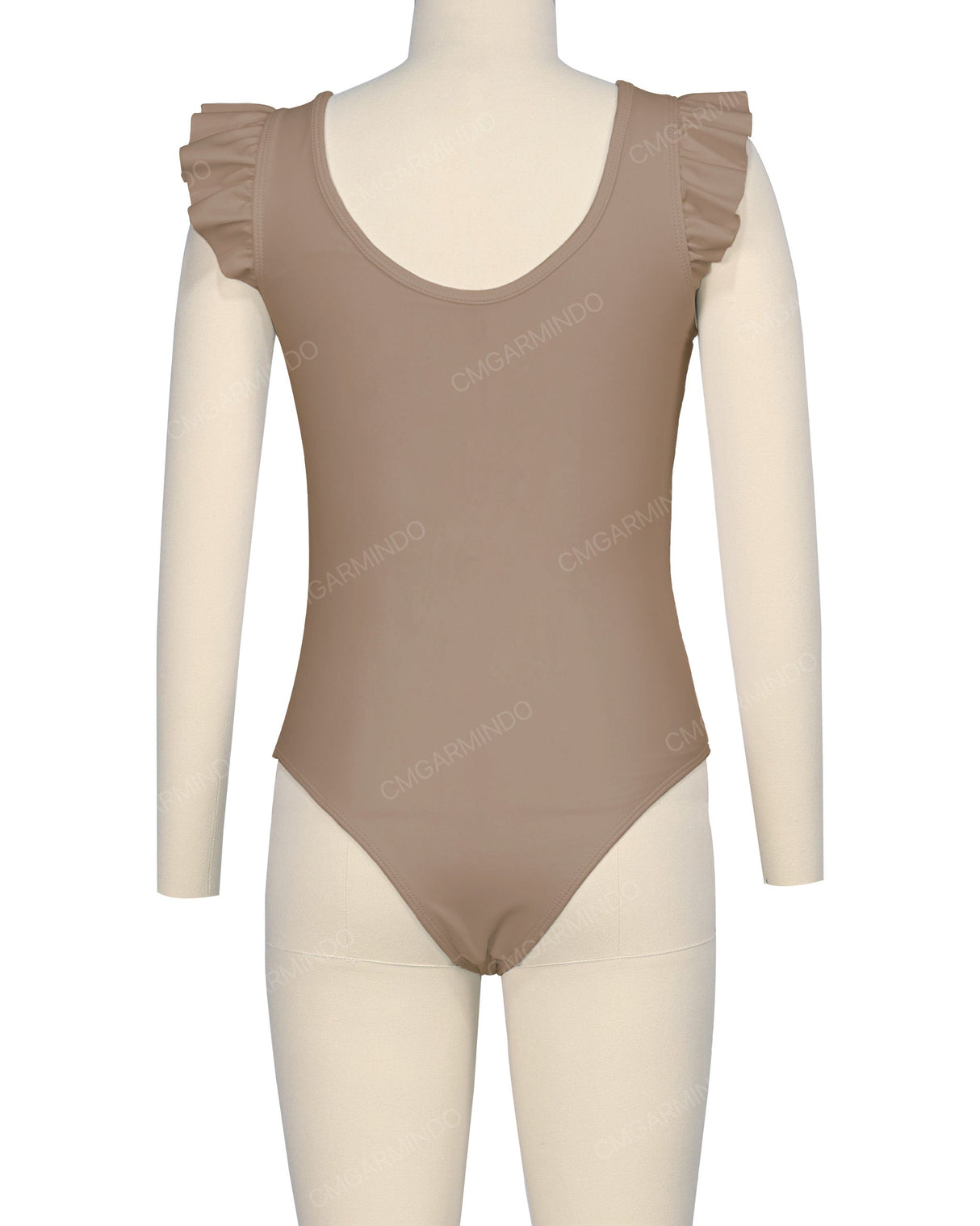 Frill Shoulder Scoop Back One Piece