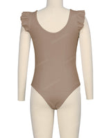 Frill Shoulder Scoop Back One Piece
