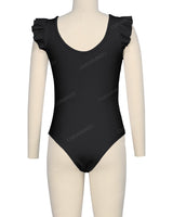 Frill Shoulder Scoop Back One Piece