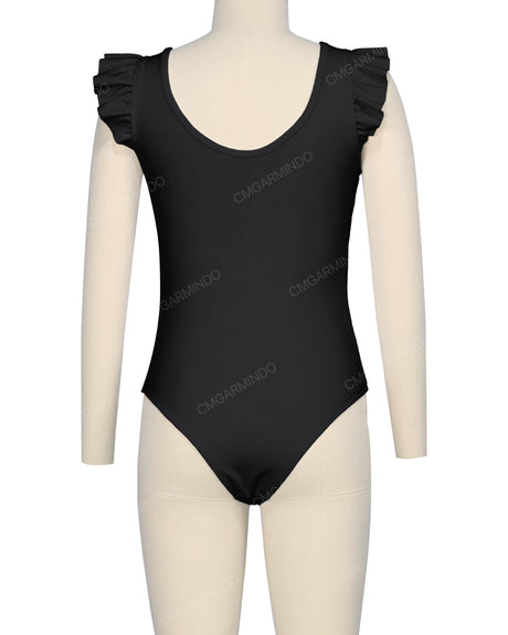 Frill Shoulder Scoop Back One Piece