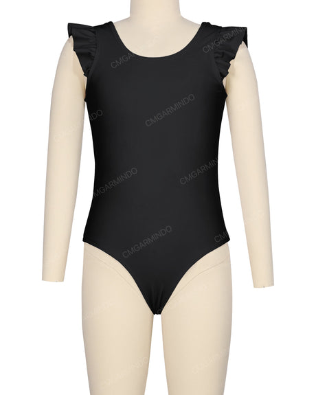 Frill Shoulder Scoop Back One Piece