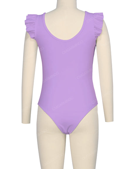 Frill Shoulder Scoop Back One Piece