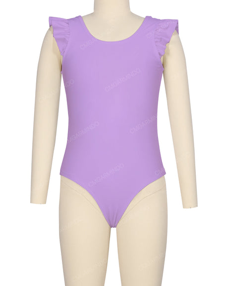 Frill Shoulder Scoop Back One Piece