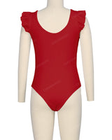 Frill Shoulder Scoop Back One Piece