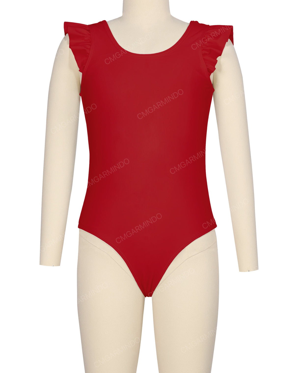 Frill Shoulder Scoop Back One Piece