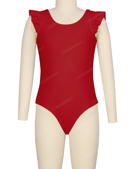 Frill Shoulder Scoop Back One Piece