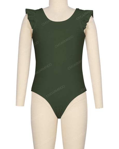 Frill Shoulder Scoop Back One Piece