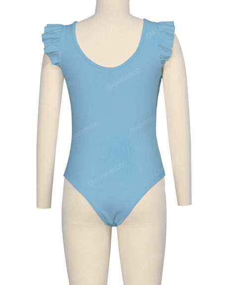 Frill Shoulder Scoop Back One Piece