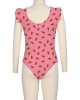Frill Shoulder Scoop Back One Piece