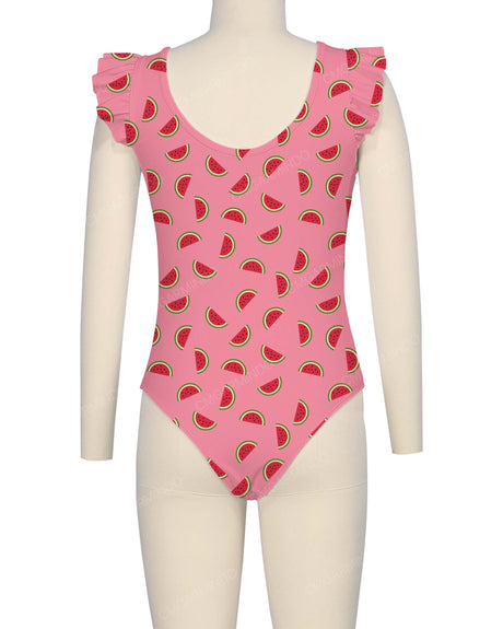 Frill Shoulder Scoop Back One Piece