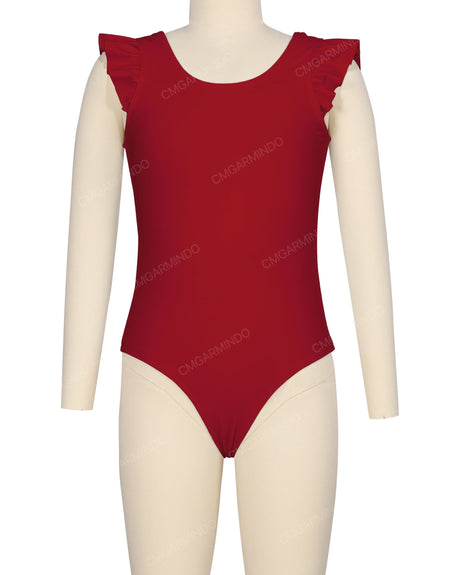 Frill Shoulder Scoop Back One Piece