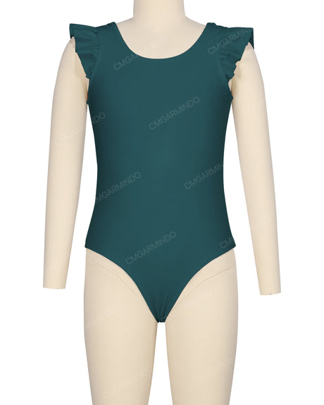 Frill Shoulder Scoop Back One Piece