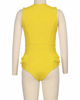 Sleeveless Frill Waist One Piece