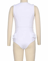 Sleeveless Frill Waist One Piece