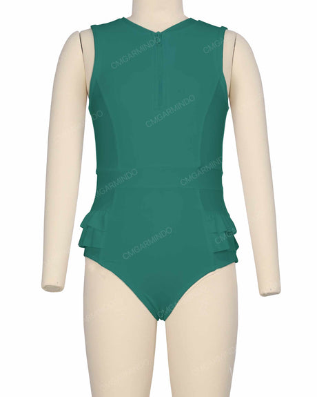 Sleeveless Frill Waist One Piece
