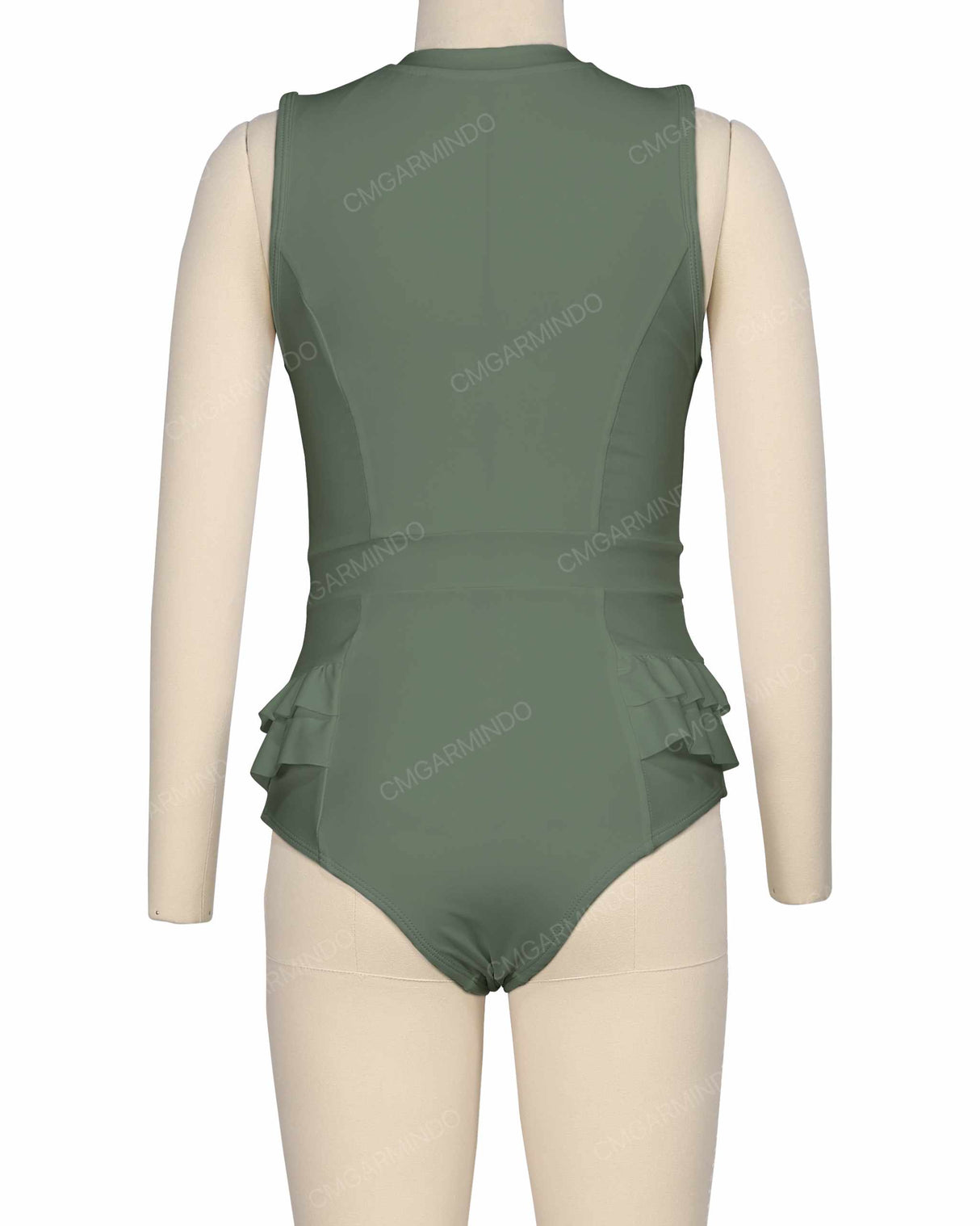 Sleeveless Frill Waist One Piece