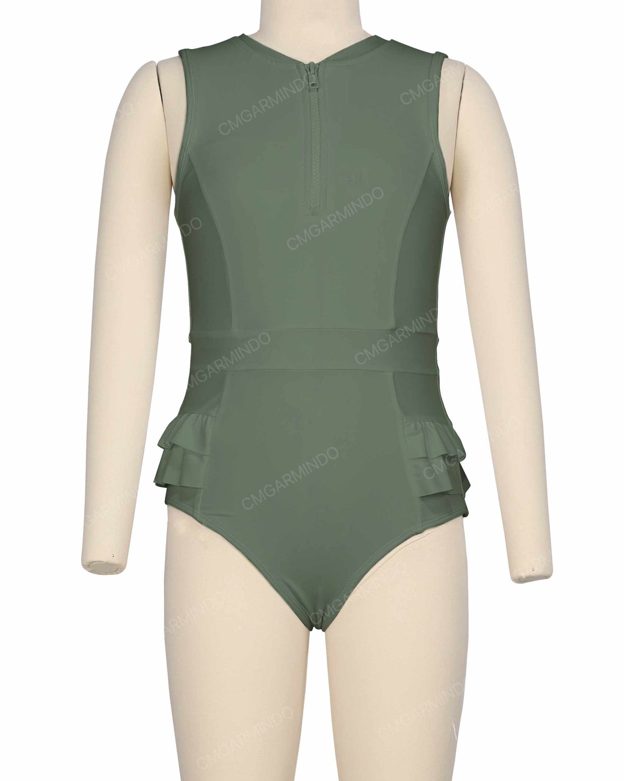 Sleeveless Frill Waist One Piece