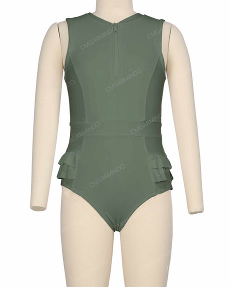 Sleeveless Frill Waist One Piece