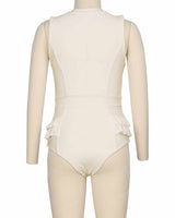 Sleeveless Frill Waist One Piece