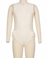 Sleeveless Frill Waist One Piece